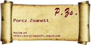 Porcz Zsanett névjegykártya